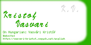 kristof vasvari business card